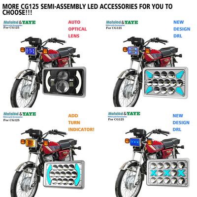 High Low Beam Red Blue Pink DRL Motorcycle LED Headlight for YAYE CG125 DC12V by YAYE