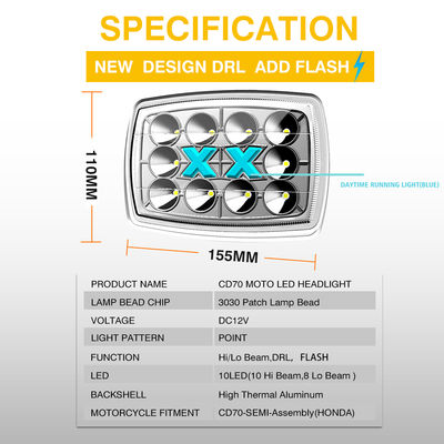 YAYE CD70 12V Motorcycle LED Headlight with DRL High Low Beam