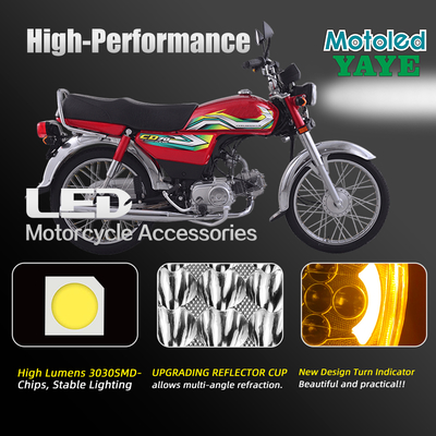 CD70 CJ125 Motorcycle LED Headlight with DRL and Turn Signal