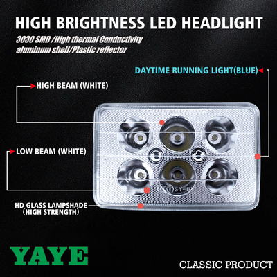 YAYE CG125 LED Headlight 6 Chip DC12V White Blue DRL Motorcycle Light