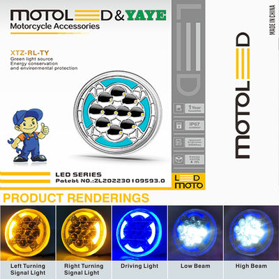 Round Motorcycle LED Headlight with High Thermal Conductivity Aluminum Shell IP67 Waterproof and Semi-assembly Design