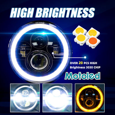 7 Inch Motorcycle LED Headlight 6500LM 6500K for Harley Davidson with Aviation Aluminum Housing