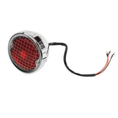 Vintage Mesh Motorcycle Tail Light with Red Lenses and Durable Construction for Harley Chopper Bobber Cafe Racer
