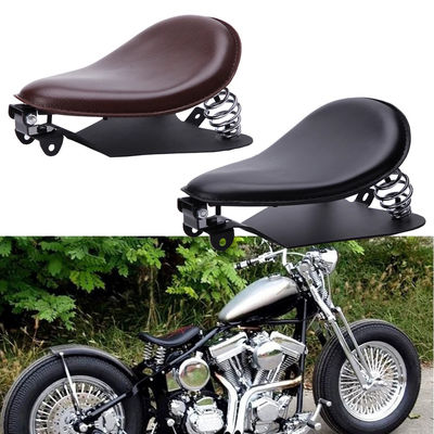 Classic Motorcycle Seat With Seat Mount  Brown Color Motorcycle Solo Spring Seat for Harley