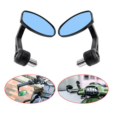 Blue Mirror Oval Handle Mirror Motorcycle Rearview Mirror Motorcycle Universal Accessories Motorcycle Modification Parts