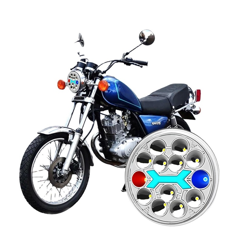YAYE 5.75 Inch GN125 LED Motorcycle Headlight with High Thermal Conductivity Aluminum Shell and Semi-Assembly Design