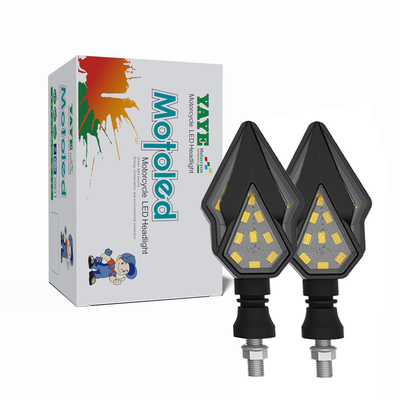 Lâmpada de viragem LED traseira branca / azul / vermelha / amarela para lâmpada de direção universal de 10 mm