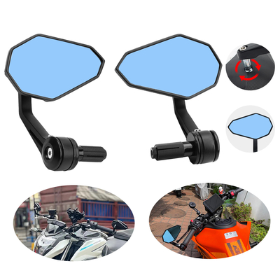 Espelho retrovisor com punho em forma de diamante adequado para guidão de 22mm de largura, acessórios universais para motocicletas