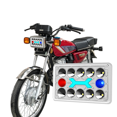 Farol LED CG125 DC12V Branco Feixe Alto Baixo com DRL Vermelho Azul